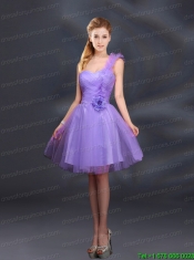 2015 Lilac Hand Made Flowers A Line One Shoulder Christmas Party Dresses  80.34
