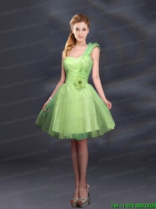 2015 Lilac Hand Made Flowers A Line One Shoulder Christmas Party Dresses  80.34