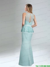 2015 Luxurious V Neck Prom Dress with  Lace and Belt
