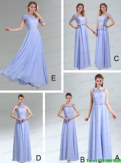 2015 Modest Belt Empire Christmas Party Dress in Lavender