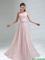 2015 Most Popular Light Pink Empire Sexy Prom Dress with Bowknot belt