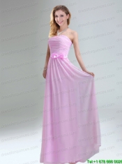 2015 Most Popular Light Pink Empire Sexy Prom Dress with Bowknot belt