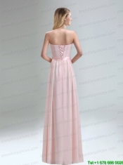 2015 Most Popular Light Pink Empire Sexy Prom Dress with Bowknot belt