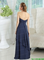 2015 Navy Blue Sweetheart Empire Prom Dress with Ruching