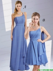 2015 One Shoulder Junior Dresses with Beading and Ruching