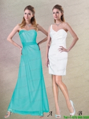 2015 One Shoulder White Natural  Luxurious Junior Dress