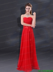 2015 Ruching Empire Prom Dresses with Belt