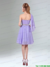 2015 Sassy Beaded and Ruched Short Prom Dress in Lavender