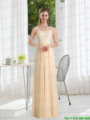 2015 Straps Empire Bowknot Lace Bridesmaid Dress