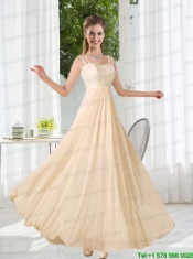 2015 Straps Empire Bowknot Lace Bridesmaid Dress