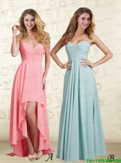 2015 Sweetheart Ruching Prom Dress in Apple Green