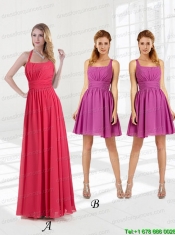 A Line Ruching Mini Length Chiffon Junior Dresses with Square