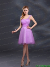 A Line Straps Appliques Junior Dresses in Lilac