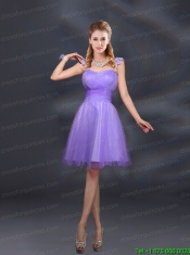 A Line Straps Appliques Junior Dresses in Lilac