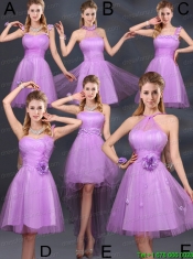 A Line Straps Appliques Junior Dresses in Lilac