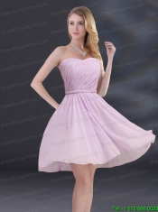A Line Sweetheart Prom Dress with Ruhing and Belt