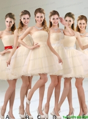 Appliques A Line Mini Length Prom Dress with One Shoulder