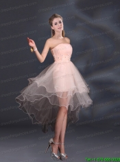 Appliques Strapless Ruffles Organza 2015 Sturning Christmas Party Dresses