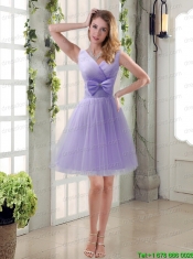 Beautiful Champagne Bowknot Princess Christmas Party Dresses with V Neck