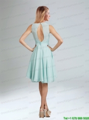 Belt Chiffon 2015 Elegant Junior Dress with Bateau