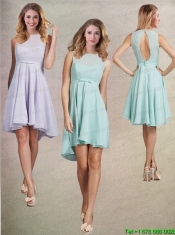 Belt Chiffon 2015 Elegant Junior Dress with Bateau