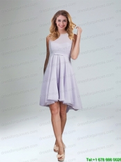 Belt Chiffon Elegant Bateau Prom Dress for 2015