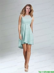 Belt Chiffon Elegant Bateau Prom Dress for 2015