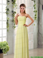 Champagne Ruching Chiffon Prom Dresses with Sweetheart