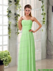 Champagne Ruching Chiffon Prom Dresses with Sweetheart