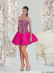 New Arrival Beading Hot Pink Prom Dresses