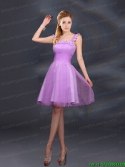 Elegant A Line Straps Lilac Junior Dresses with Appliques