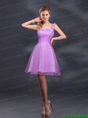 Elegant A Line Straps Lilac Junior Dresses with Appliques