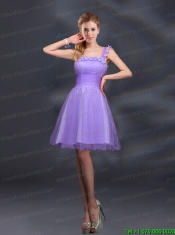 Elegant A Line Straps Lilac Junior Dresses with Appliques