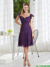 Empire 2015 Ruching Prom Dress with Backless in Purple