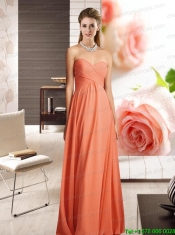 Empire Chiffon Ruching Floor Length Prom Dress with Sweetheart