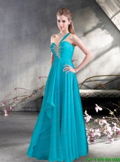 Empire One Shoulder Chiffon 2015 Prom Dress with Beading