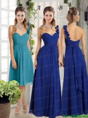 Empire One Shoulder Ruching Prom Dress for 2015