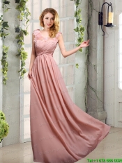Empire Ruching 2015 Sturning Christmas Party Dresses in Peach