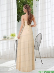Empire Strapless Ruching and Belt Bridesmaid Dress with Floor Length