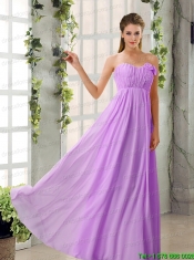 Empire V Neck Ruching Chiffon Junior Dresses with Cap Sleeves