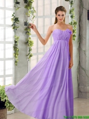 Empire V Neck Ruching Chiffon Junior Dresses with Cap Sleeves