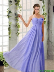 Empire V Neck Ruching Chiffon Junior Dresses with Cap Sleeves