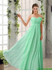 Empire V Neck Ruching Chiffon Junior Dresses with Cap Sleeves