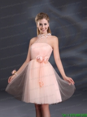 Halter Hand Made Flowers Prom Dresses with Mini Length