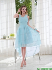 Halter Ruching 2015 Natural Chiffon Junior Dress
