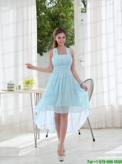 Halter Ruching 2015 Natural Chiffon Junior Dress