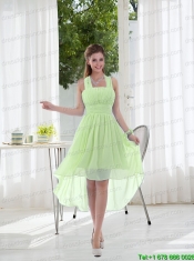 Halter Ruching 2015 Natural Chiffon Junior Dress