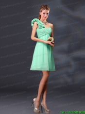 Hand Made Flowers and Ruching A Line Prom Dresses for 2015