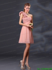 Hand Made Flowers and Ruching A Line Prom Dresses for 2015 Hand Made Flowers and Ruching A Line Prom Dresses for 2015