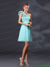 Hand Made Flowers and Ruching A Line Prom Dresses for 2015